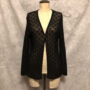 Black Lace Crochet Cardigan Medium